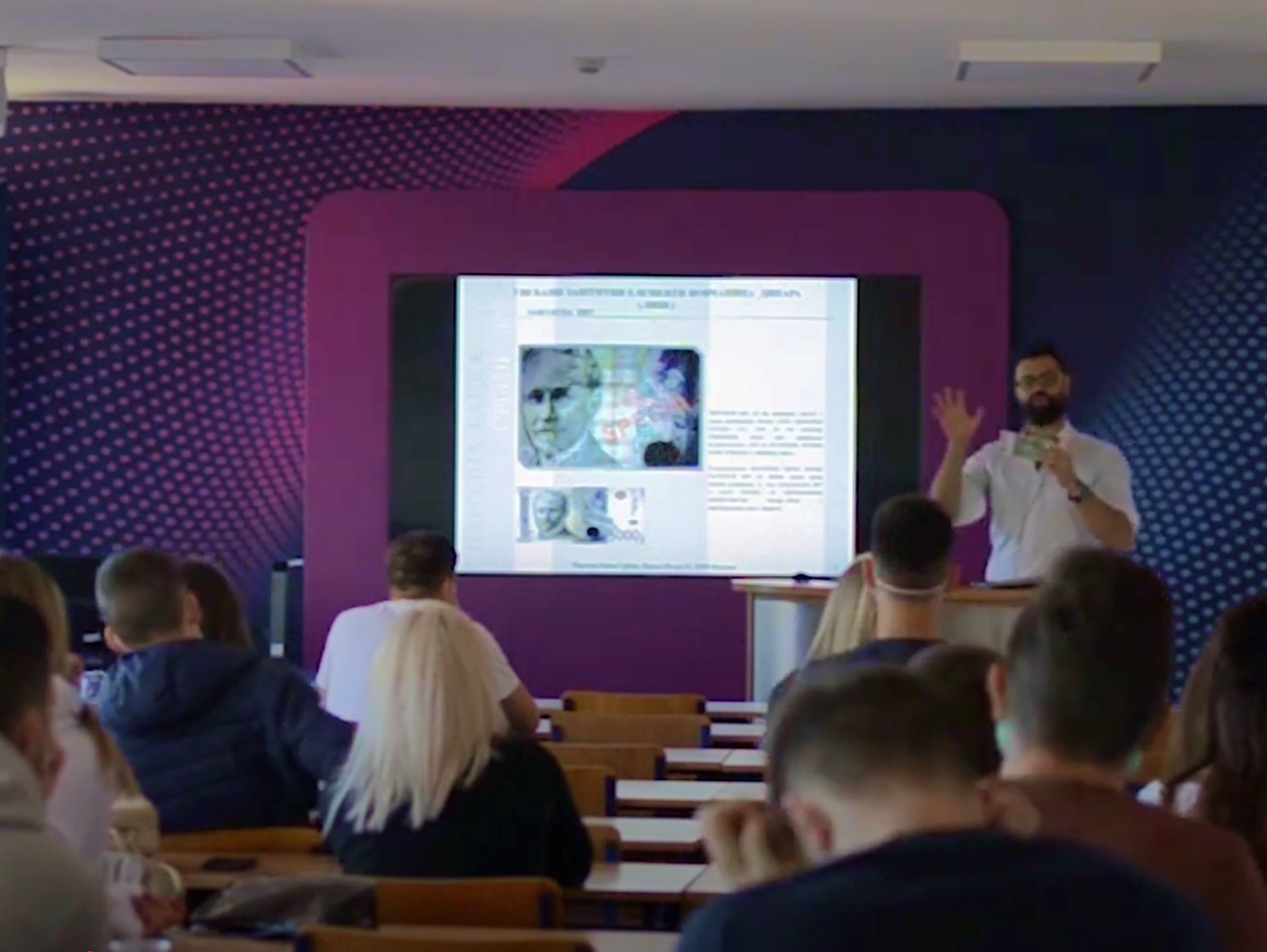 Радионица "Фалсификати" одржана на Факултету за примењени менаџмент, економију и финансије у Београду